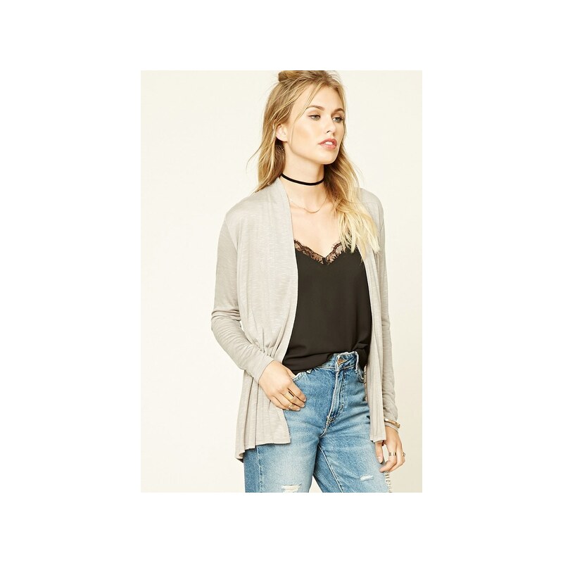 Forever 21 svetr Slub Knit Open-Front