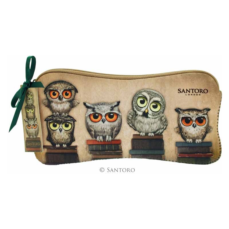 Santoro London - Neoprenový penál - Book Owls