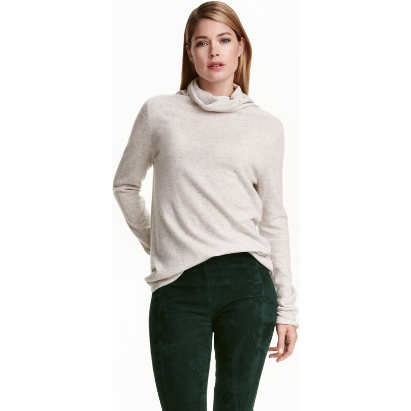 H&M Kašmírový svetr se stojáčkem
