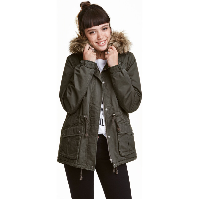 H&M Parka s plyšovou podšívkou