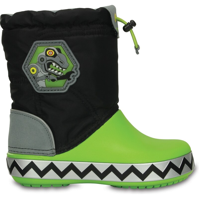 Crocs Boot Boys Black/Volt Green CrocsLights LodgePoint RoboSaur