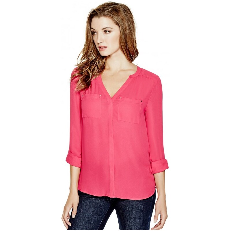 GUESS GUESS Audria Long-Sleeve Top - jungle pink