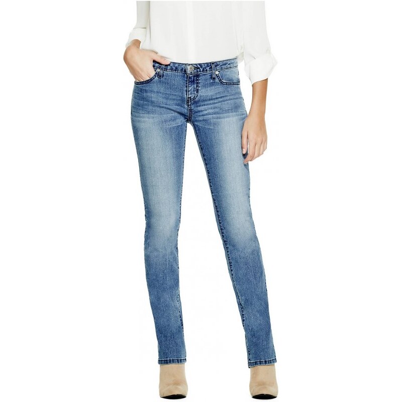 GUESS GUESS Urielle Embellished Straight Jeans - medium wash
