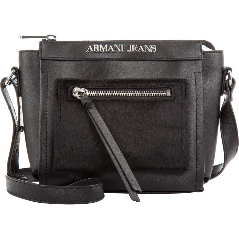 Armani Jeans PVC Haircalf Crossbody Black
