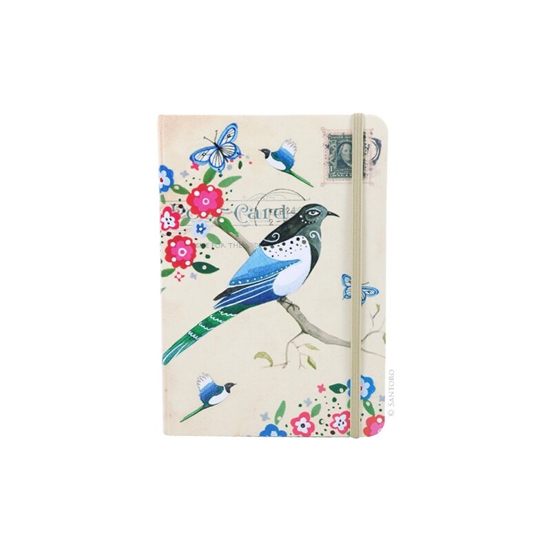 Santoro béžový zápisník Watercolour Bird