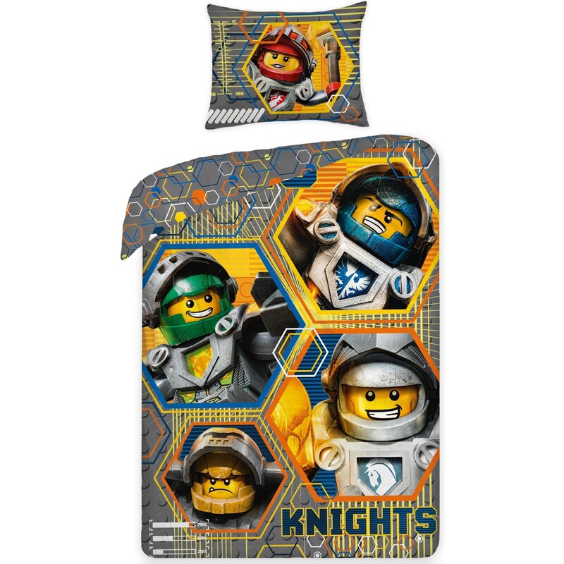 Halantex Dětské oboustranné povlečení LEGO Knights, 140x200 cm - barevné