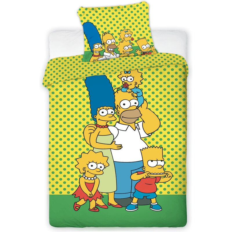 Jerry Fabrics Povlečení Simpsons yellow 140x200 70x90