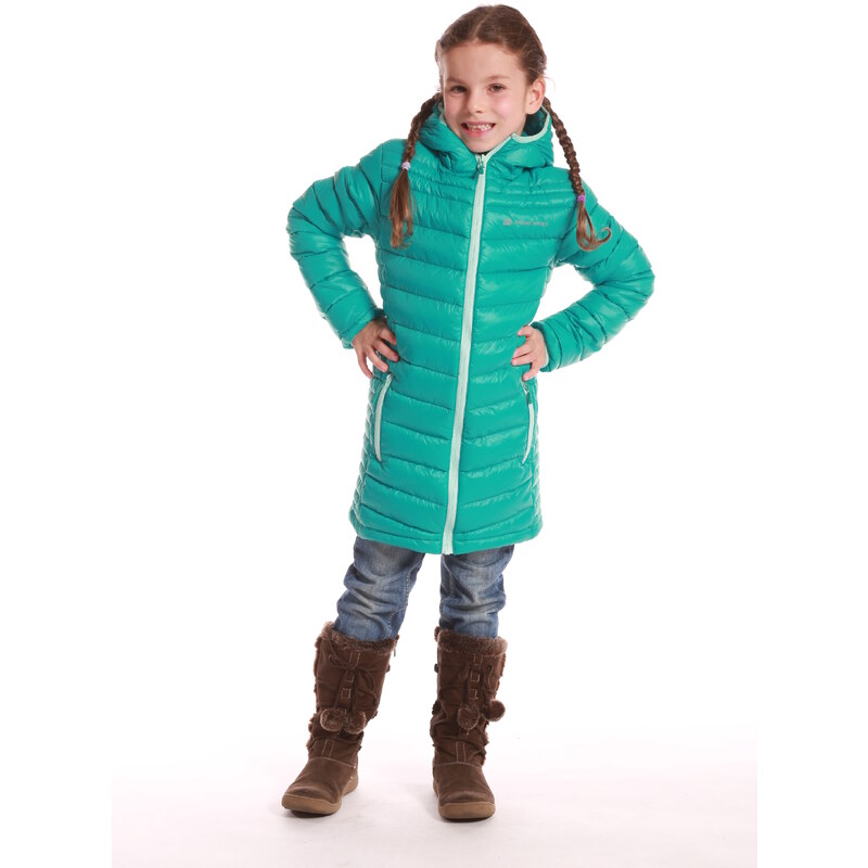 ALPINE PRO Dívčí kabát Adrianno - zelený
