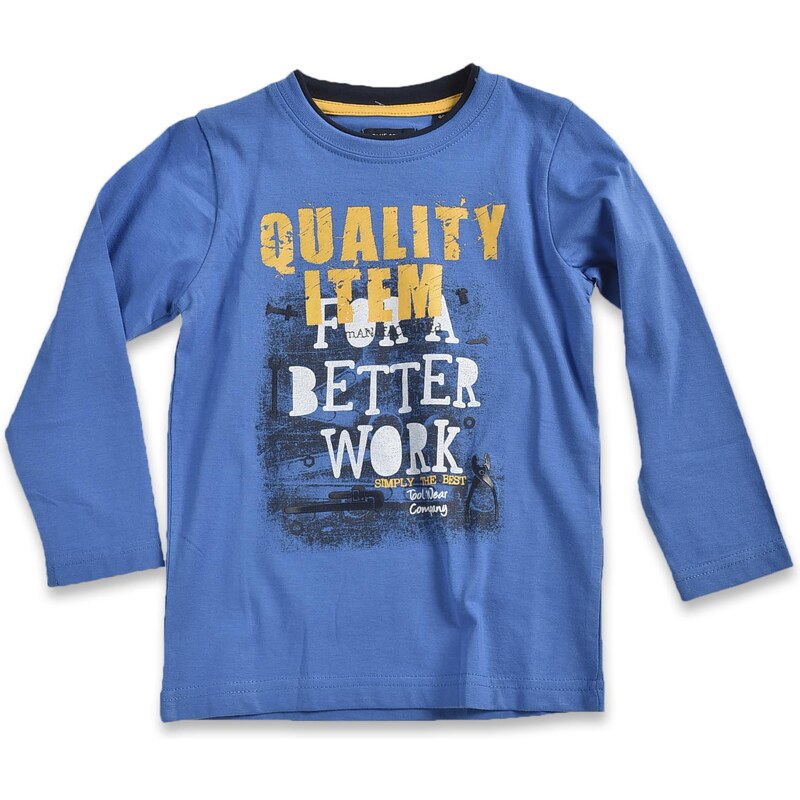 Blue Seven Chlapecké tričko s nápisem Hard work - modré