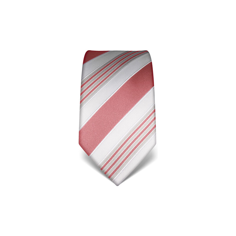 Luxusní pruhovaná kravata Vincenzo Boretti 21963 - starorůžová