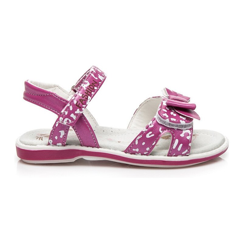 LINSHI Dětské moderní fialové sandálky s mašlí
