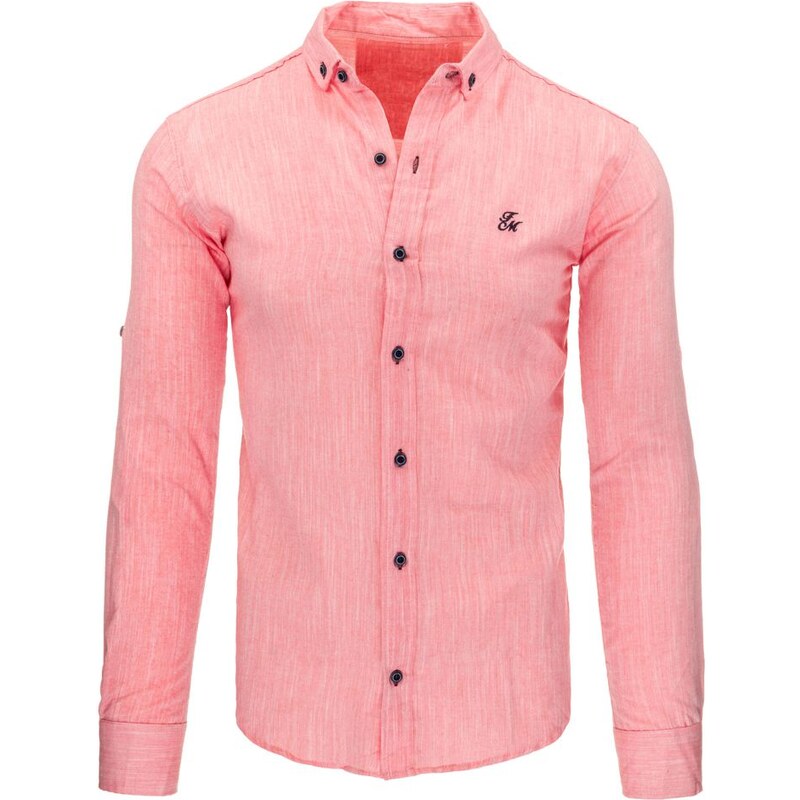 Frank Martin Růžová pánská košile s logem na hrudi