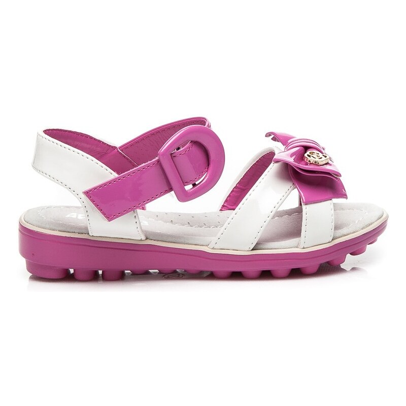 APAWWA Dokonalé růžové dětské sandálky s mašlí