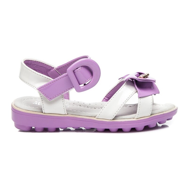APAWWA Dokonalé fialové dětské sandálky s mašlí
