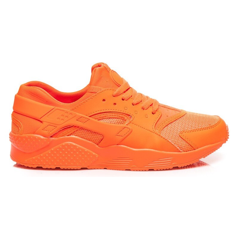 CNB Efektní oranžové sportovní tenisky na pohodlné gumové podrážce