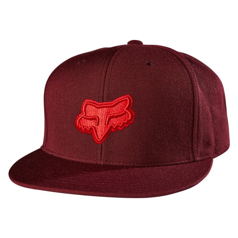 Fox Fox Fret Snapback Hat burgundy