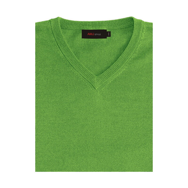 Pánský svetr AMJ jednobarevný SX015, zelený