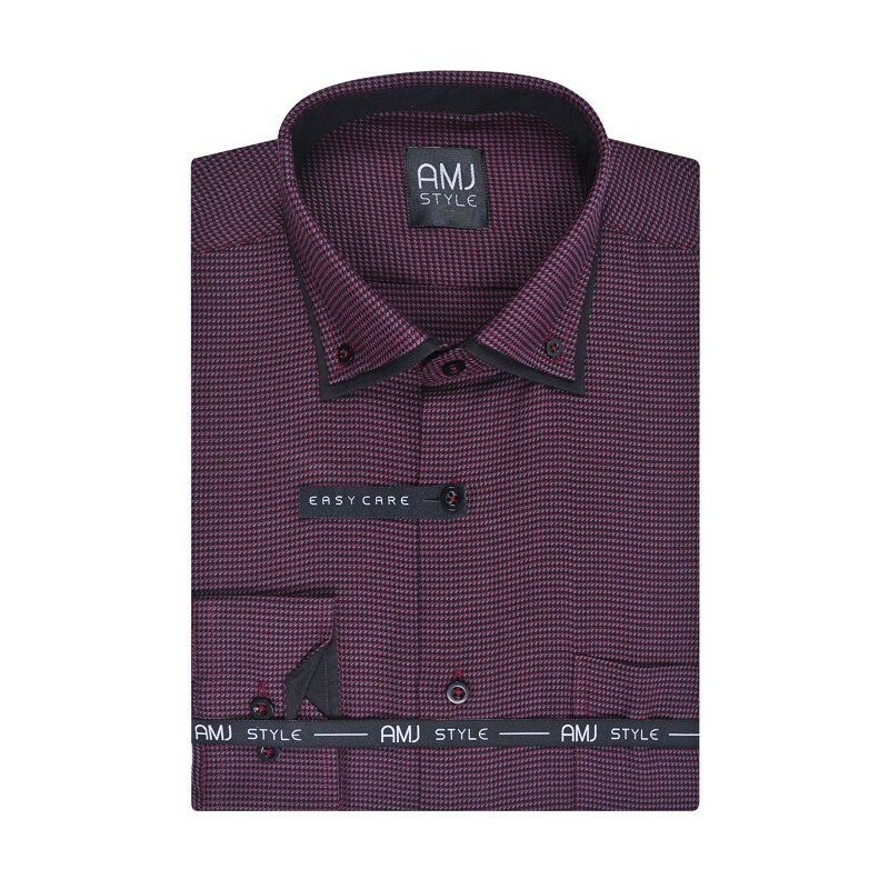 Textil Soldán Pánská košile, fialový vzor, dlouhý rukáv, SLEVA 50%