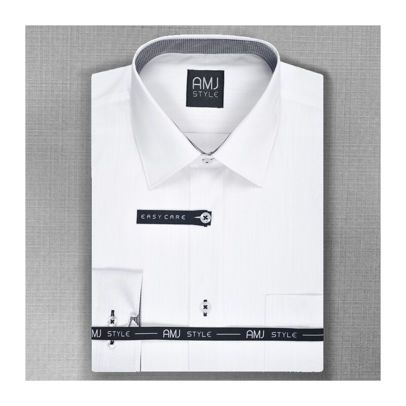 Pánská košile AMJ bílá VDR806, dlouhý rukáv