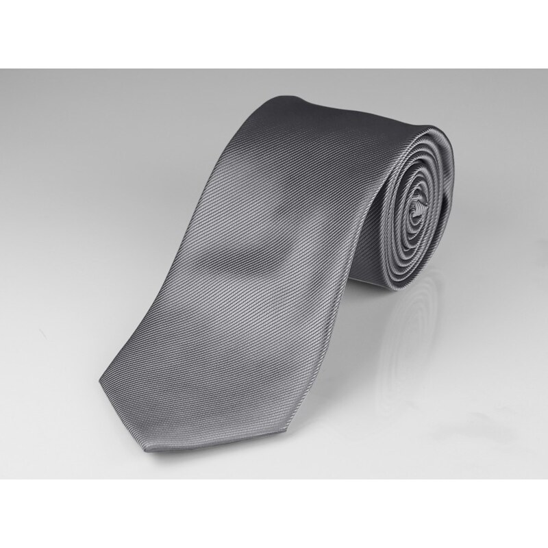 AMJ kravata pánská jednobarevná KU0018, středně šedá