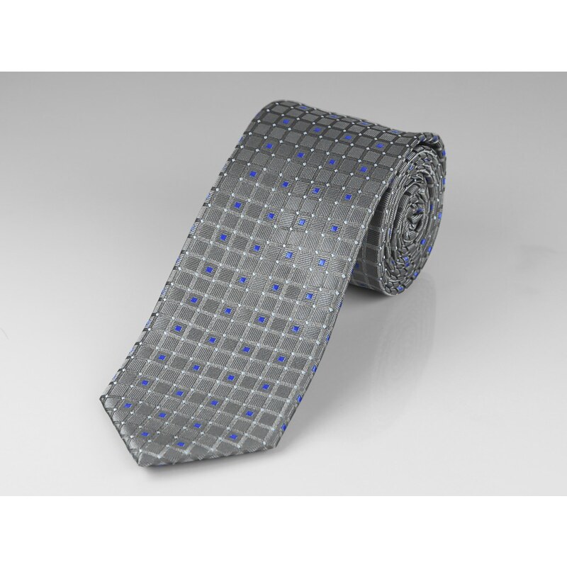 AMJ kravata pánská, KU0886, šedá kostka