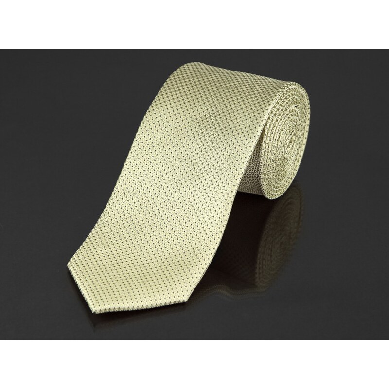 AMJ kravata pánská, jednobarevná KU0913, béžová jemná struktura