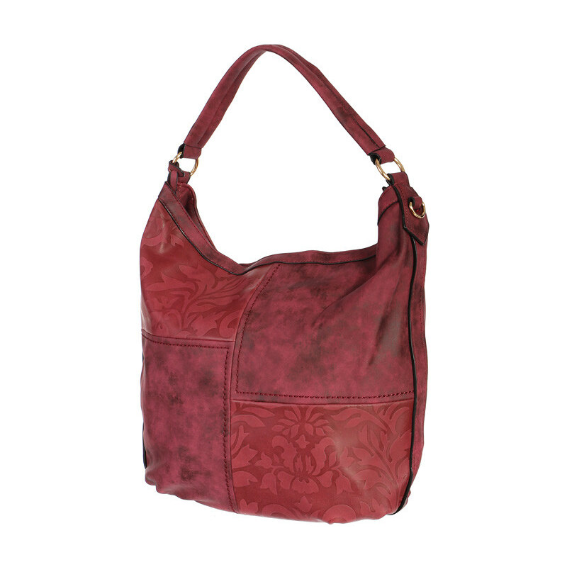 YooY Praktická kabelka s květinovým vzorem červená