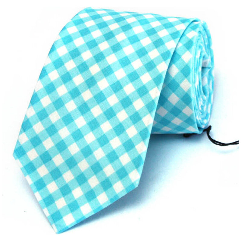 Klukovna Tyrkysová károvaná kravata