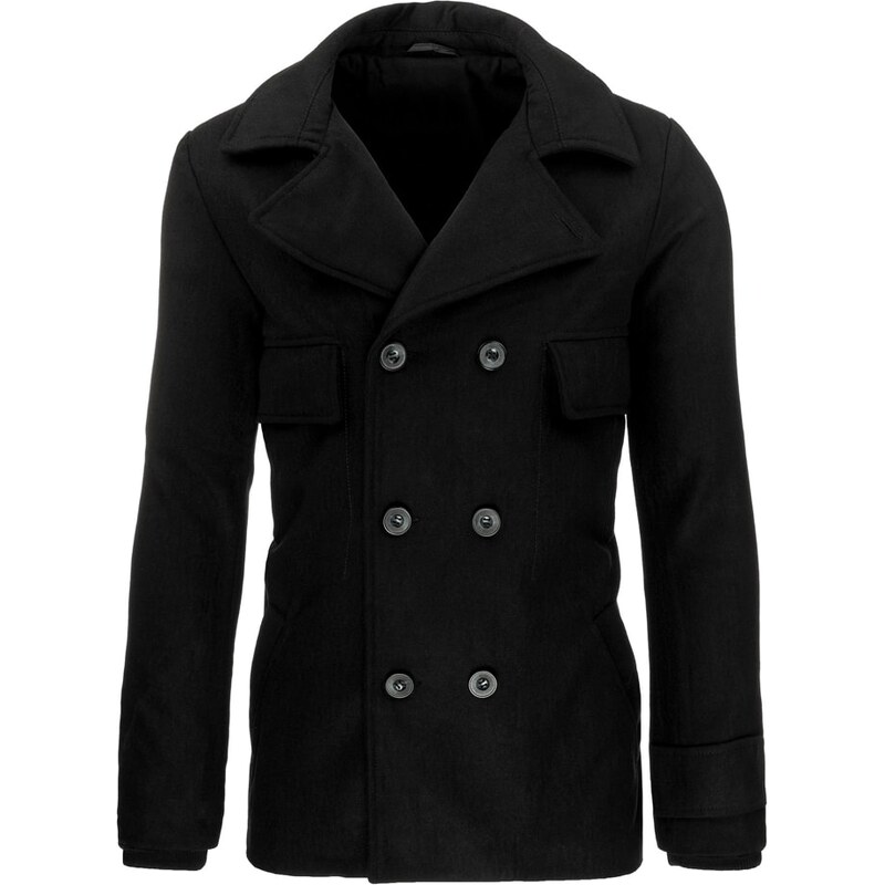 Moderní černý pánský kabát
