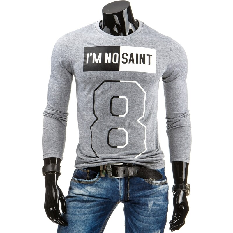 Moderní tričko s dlouhým rukávem šedé