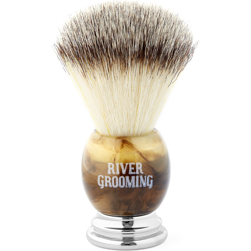 River Grooming Hnědo-béžová štětka na holení Q6-1-8703