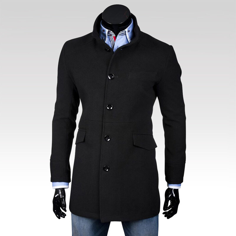 Ombre Clothing Pánský kabát Victor černý