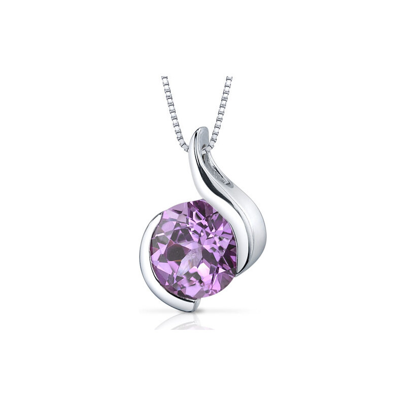 Eppi Stříbrný náhrdelník s růžovým safírem Eili