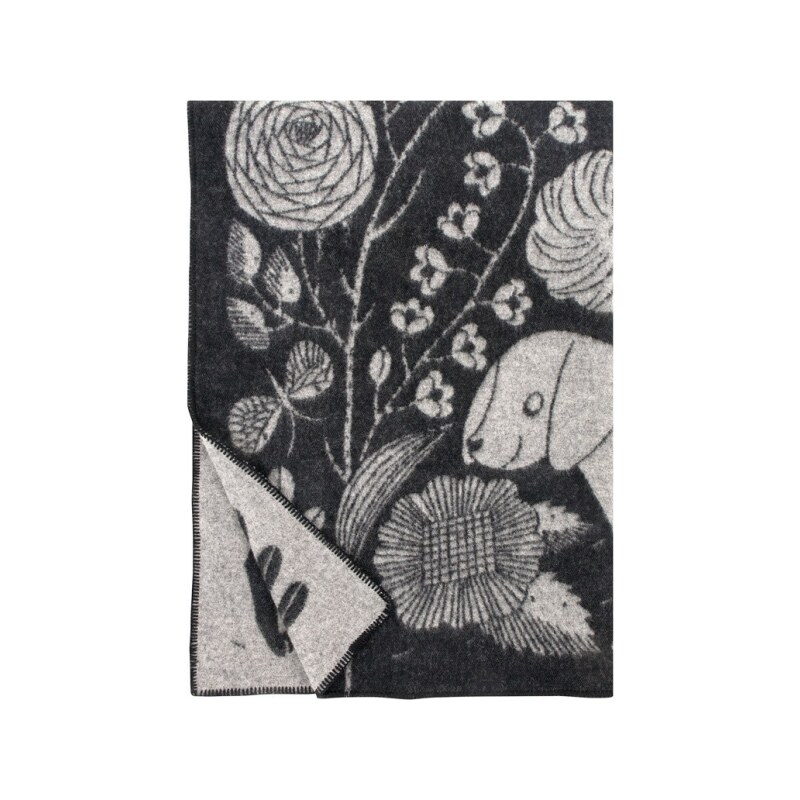 Vlněná deka Koira ja Kissa 130x180, černo-šedá Lapuan Kankurit