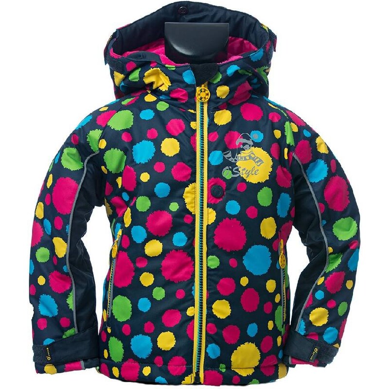 O'Style Dívčí zateplená puntíkovaná bunda - barevná