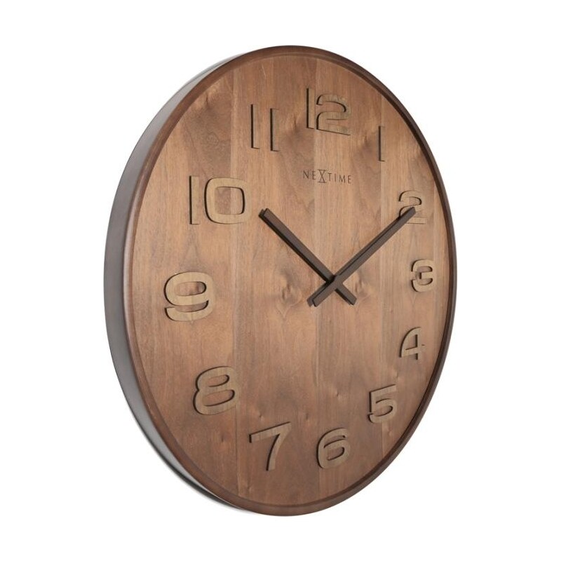 Designové nástěnné hodiny 3096br Nextime Wood Wood Medium 35cm