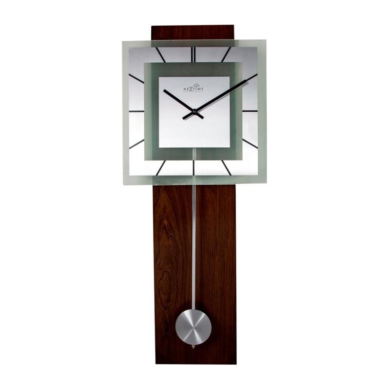 Designové nástěnné hodiny řízené signálem DCF 3144 Nextime Retro Pendulum Square 80 cm