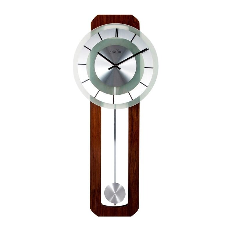Designové nástěnné hodiny řízené signálem DCF 3143 Nextime Retro Pendulum Round 80 cm