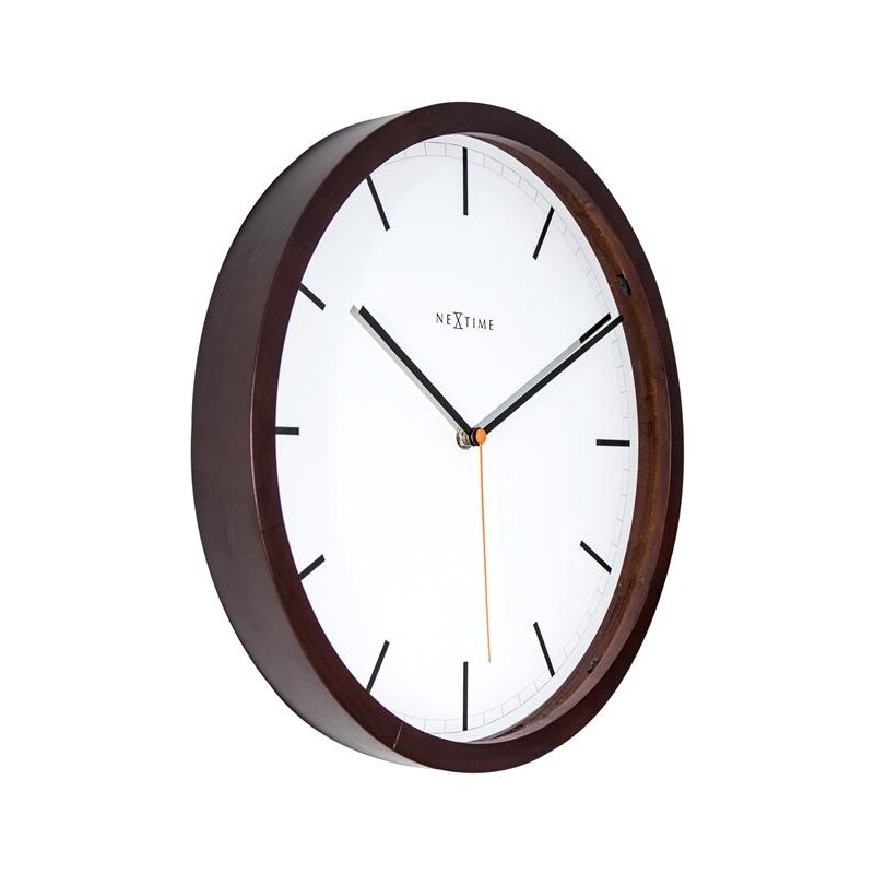 Designové nástěnné hodiny 3156br Nextime Company Wood 35cm