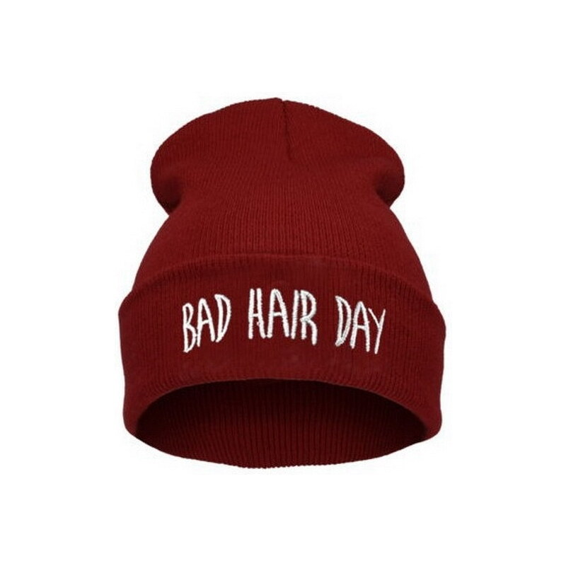 Cixi Červená čepice Beanie BAD HAIR DAY