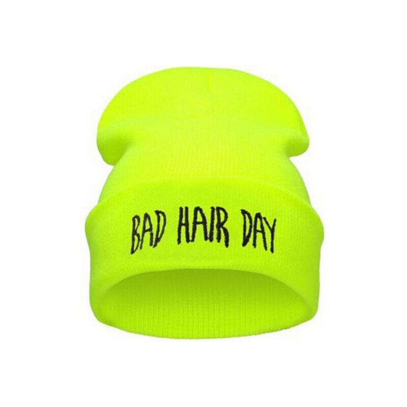 Cixi Neonovo žlutá čepice Beanie BAD HAIR DAY