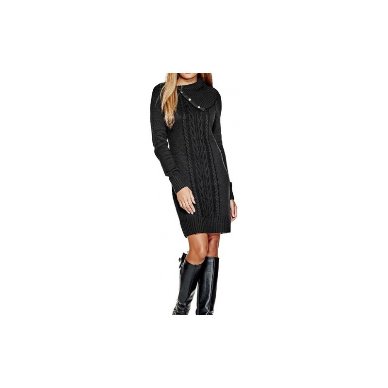 Šaty G by Guess Karina Foldover Sweater Dress černé