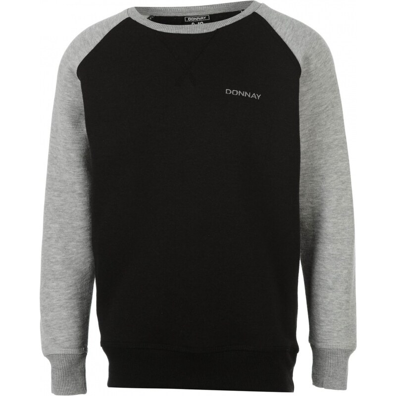 Donnay Raglan Crew Sweater Junior Boys, black/grey m