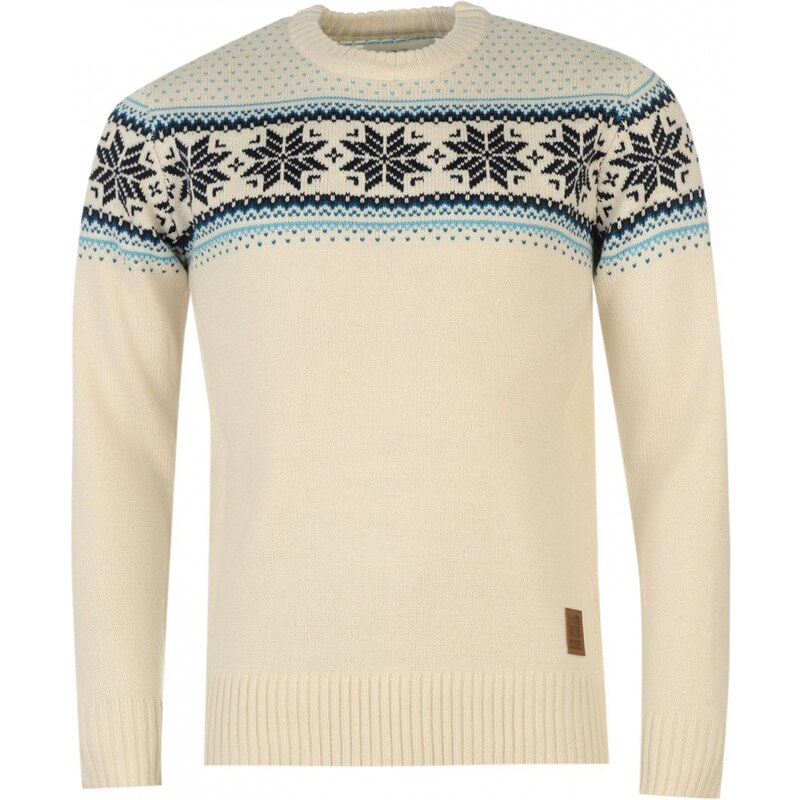 Cross Hatch Hatch Ice Fair Knitted Jumper Mens, silver birch