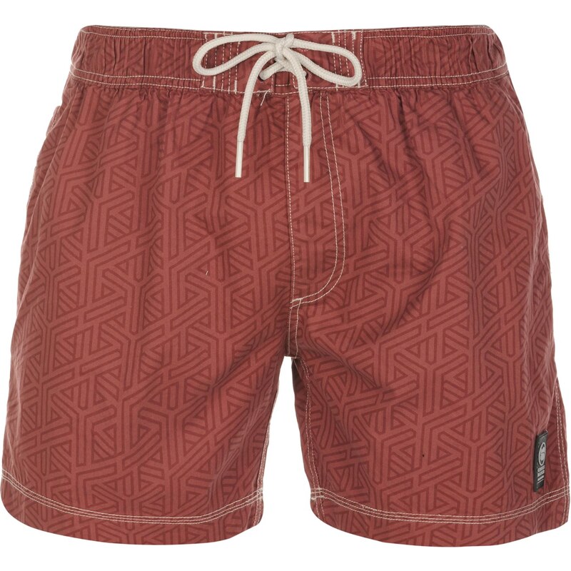 Cross Hatch Hatch Abstract Swim Shorts Mens, roan rouge