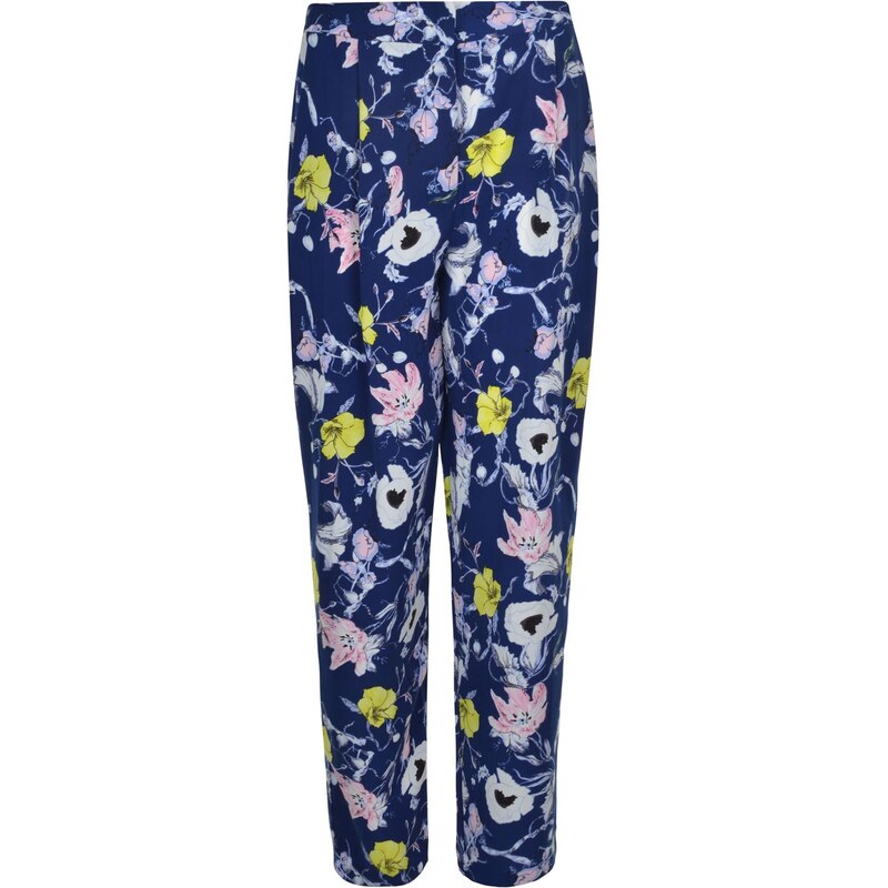Darling Celine Floral Trousers, lime navy
