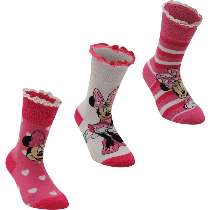 Disney 3 pack Crew Sock Girls, minnie