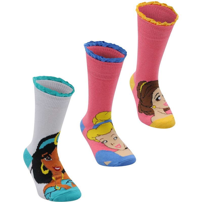 Disney 3 pack Crew Sock Girls, princess