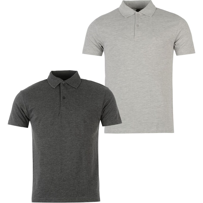 Donnay Polo Shirts Mens 2 kusy GreyM/Char M