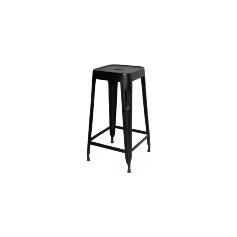 Industrial style, Barová černá železná židle 77x36x36cm (1226)